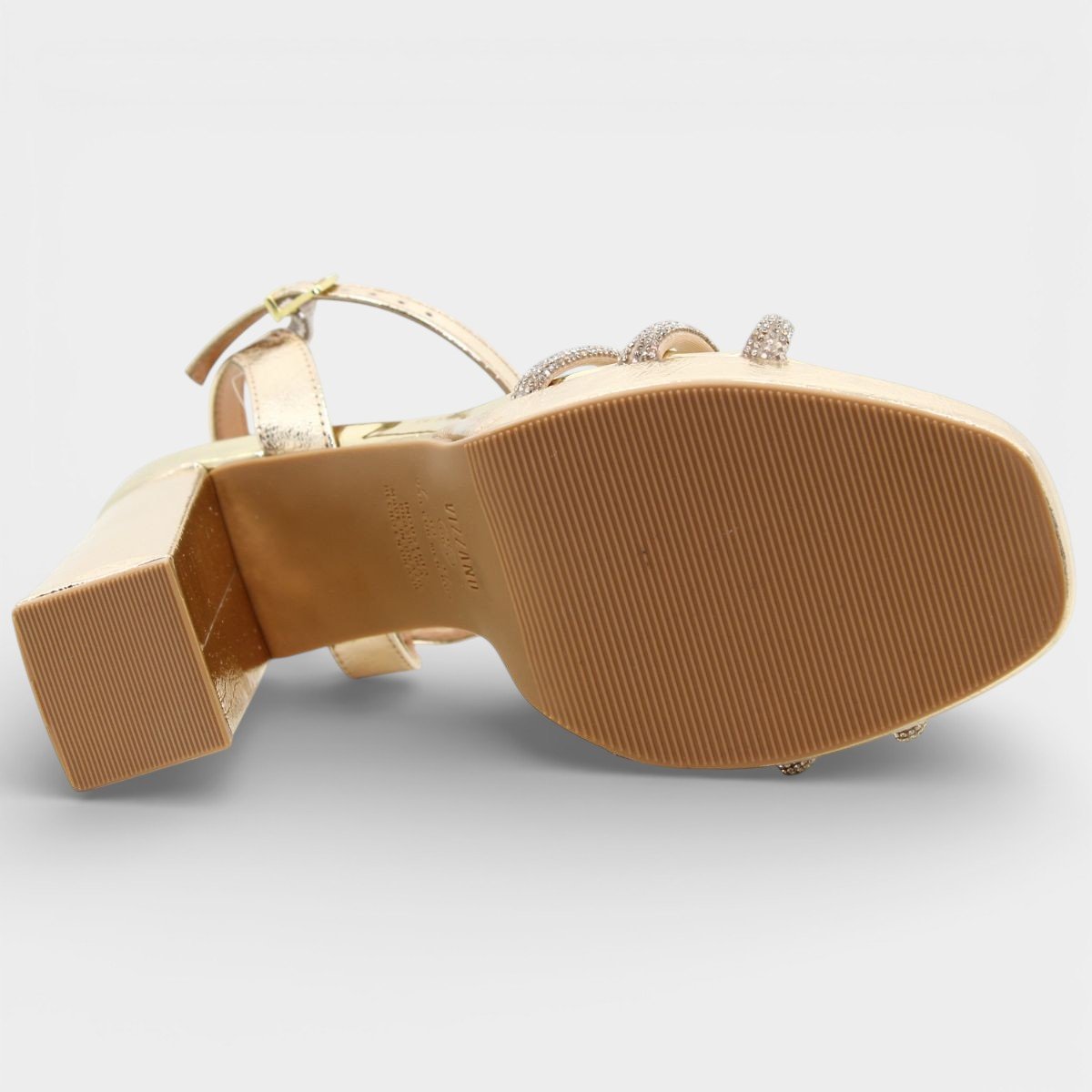 Sandália Vizzano Plataforma Strass Metalizada Feminina - Dourado Dourado 5