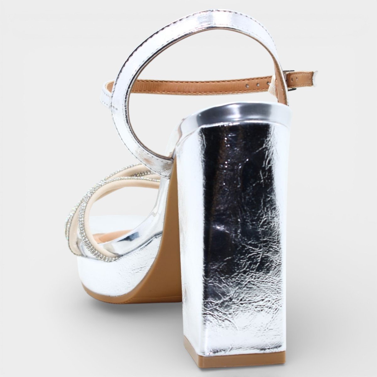 Sandália Vizzano Plataforma Strass Metalizada Feminina - Prata Prata 4