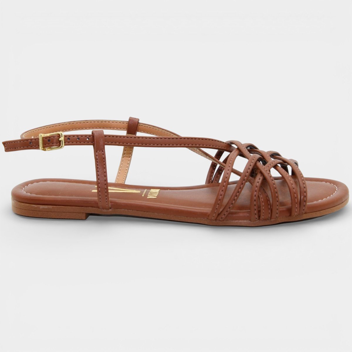 Rasteira Vizzano Tiras Cruzadas Feminina - Marrom Marrom 2