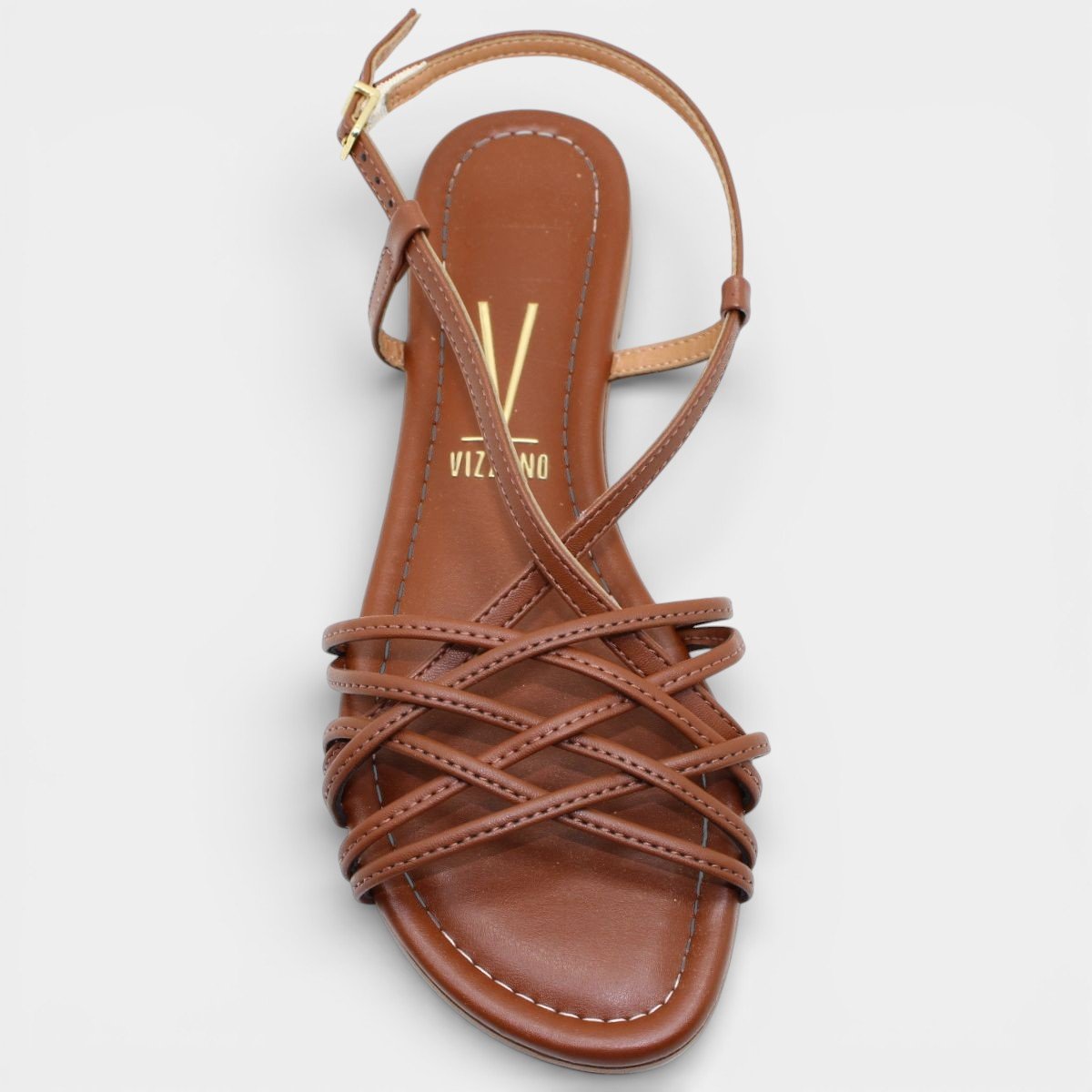 Rasteira Vizzano Tiras Cruzadas Feminina - Marrom Marrom 3