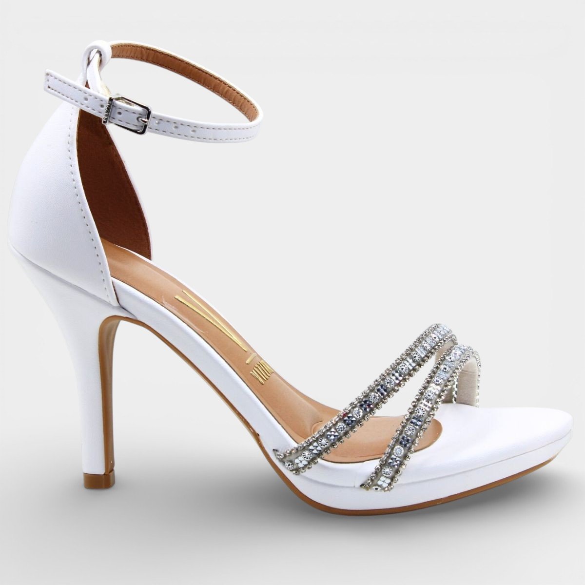 Sandália Vizzano Meia Pata Tira Strass Feminina - Branco Branco 2