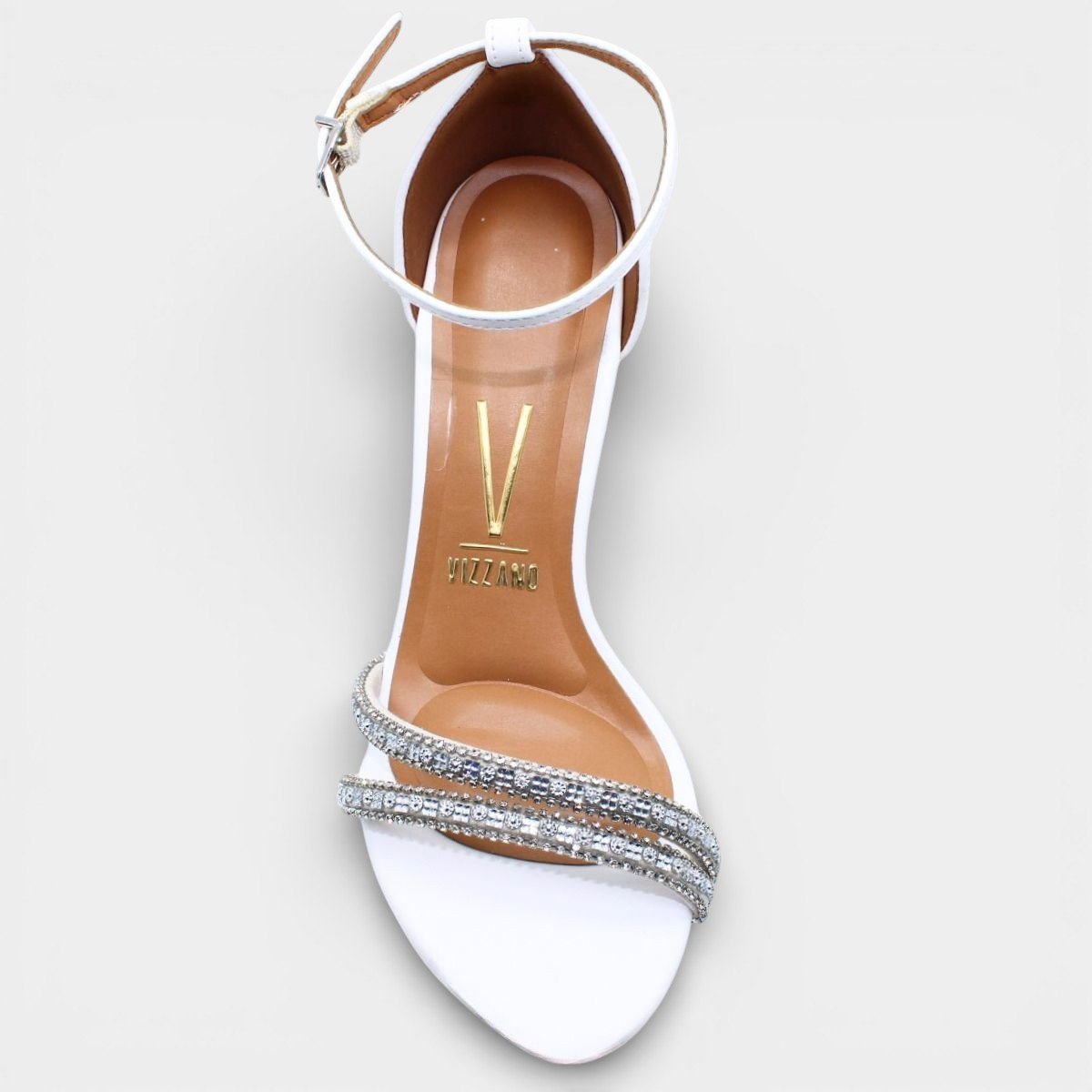 Sandália Vizzano Meia Pata Tira Strass Feminina - Branco Branco 3