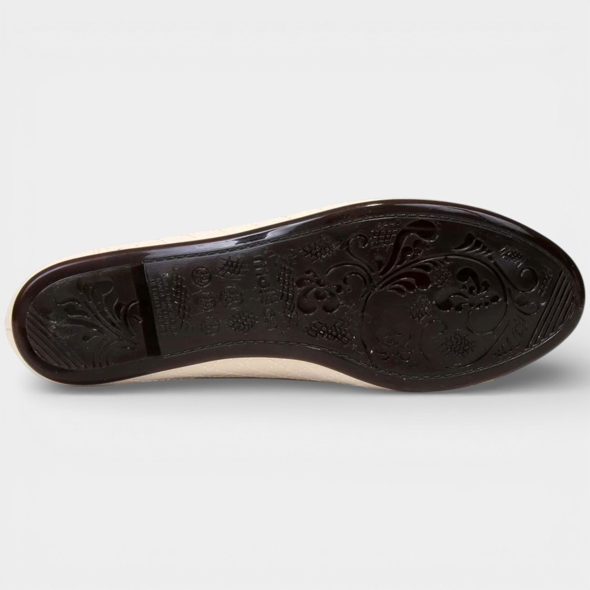 Sapatilha Moleca Bico Redondo Matelassê Feminina - Off White e Bege Bege 5