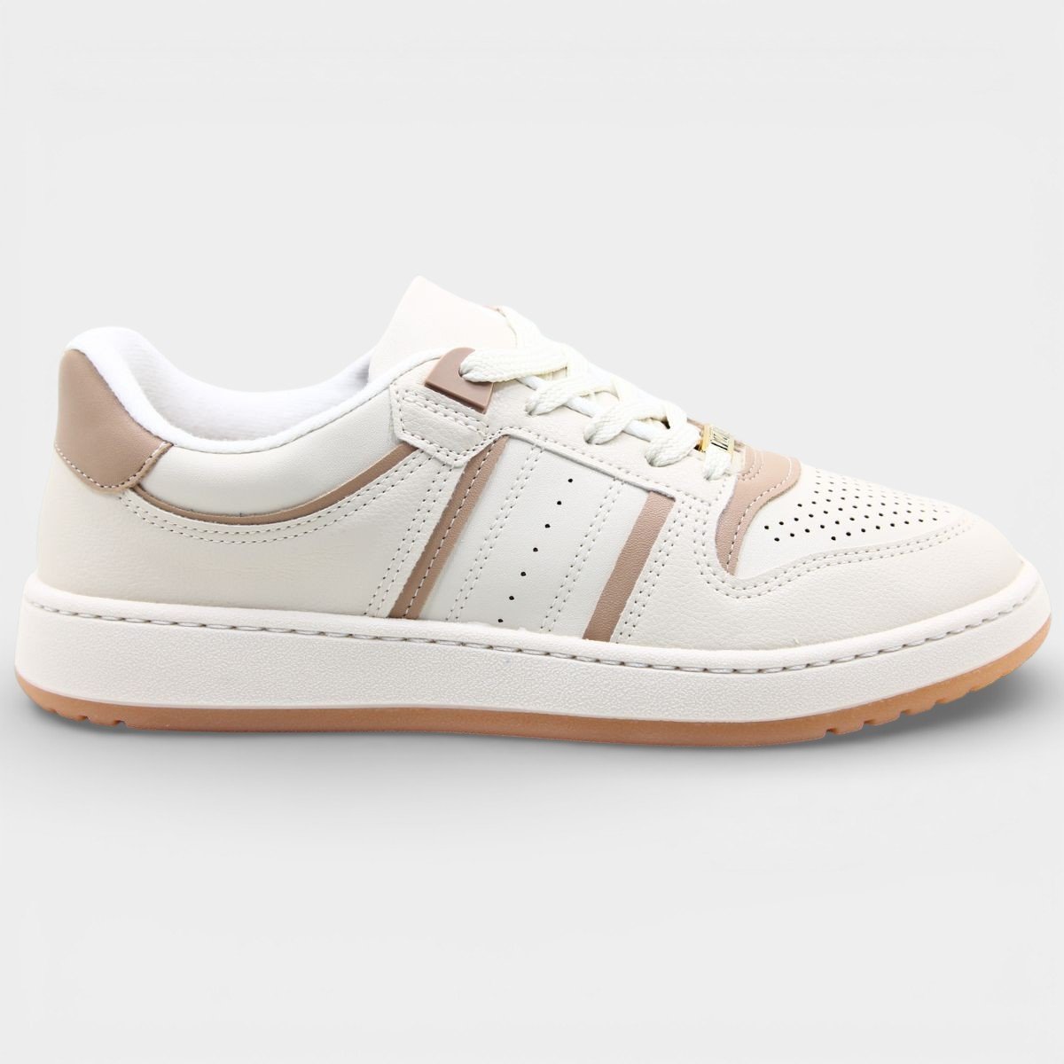 Tênis Vizzano Microperfuros Recortes Feminino - Off White e Bege Off White 2