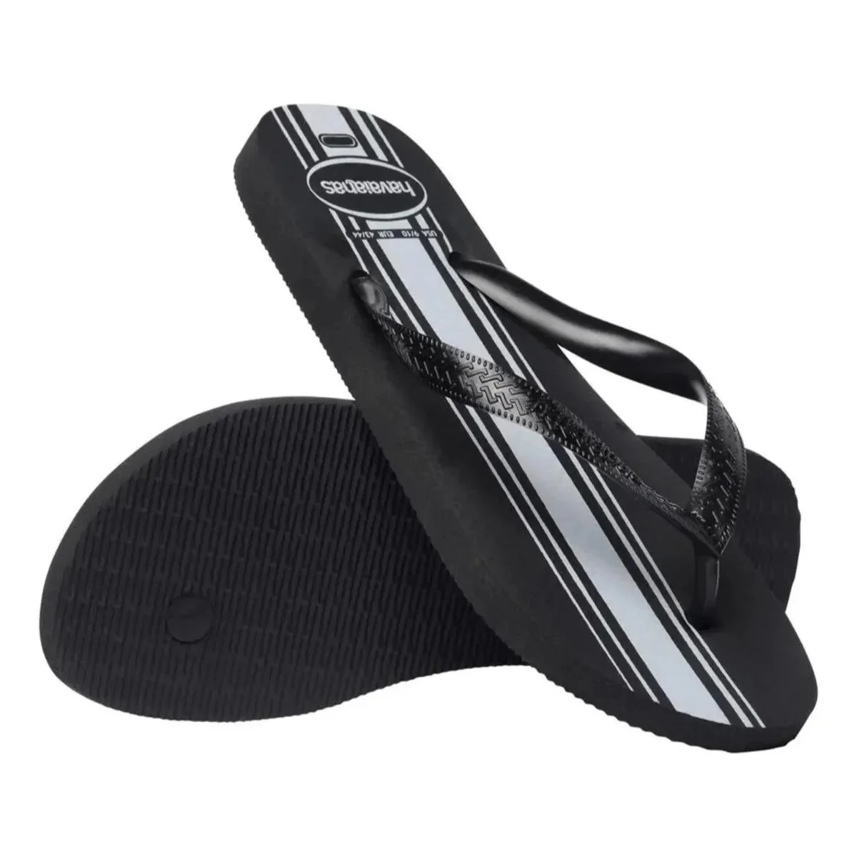 Chinelo Havaianas Color Essential Masculino - Preto e Branco Preto 4
