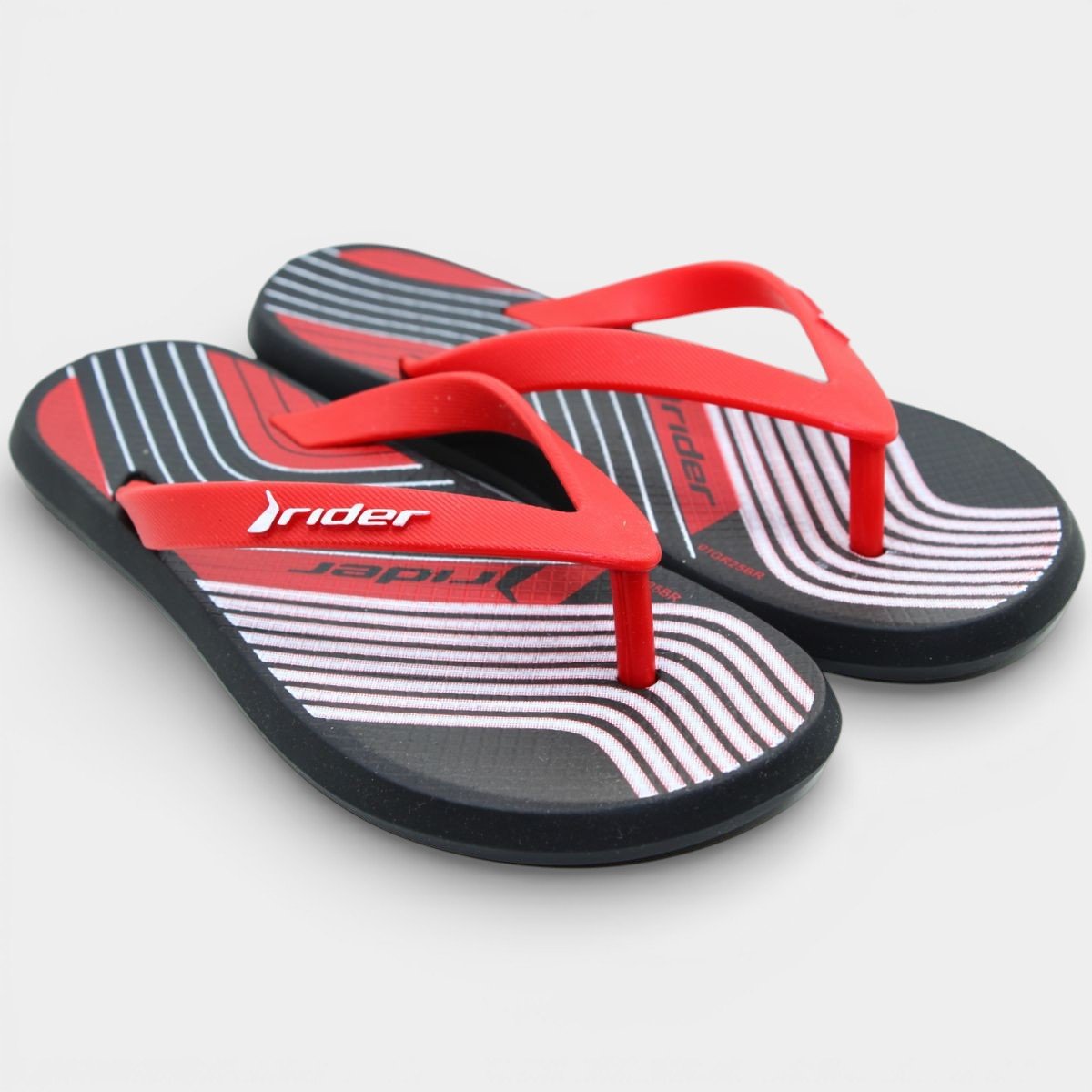 Chinelo Infantil Rider R1 Style - Preto e Vermelho Vermelho 2