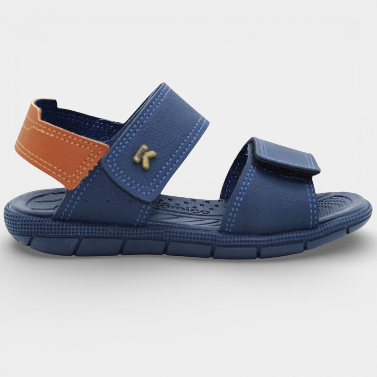 Sandália Infantil Klin Tic Tac Casual Baby - Marinho e Marrom Azul 2