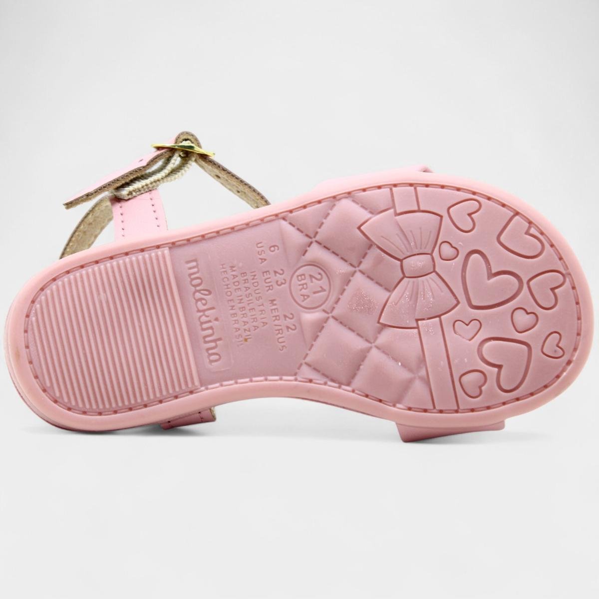 Sandália Infantil Molekinha Básica Menina - Rosa Claro Rosa 5