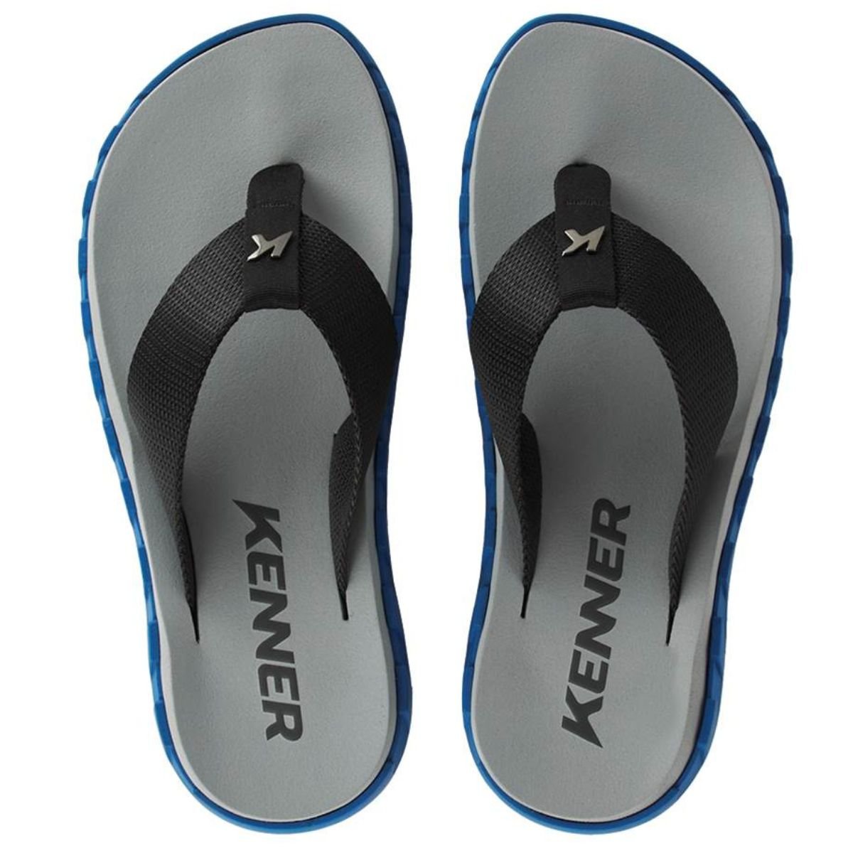 Chinelo Kenner Megah Masculino - Cinza e Azul Cinza 2