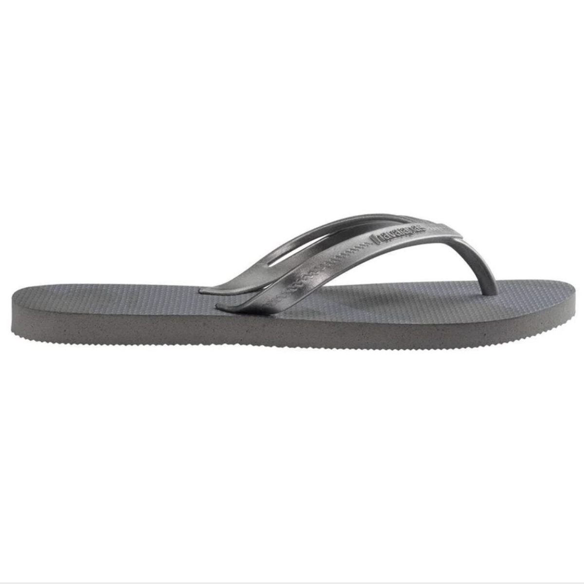 Chinelo Havaianas Elegance Print Metalizado Feminino - Cinza Cinza 3
