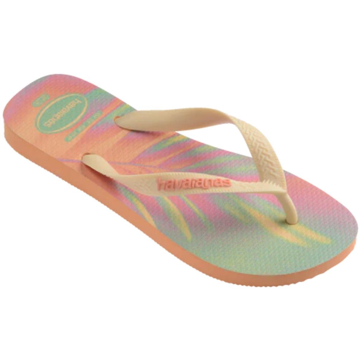 Chinelo Havaianas Top Fashion Feminino - Laranja e Rosa Bege/Rosa 4