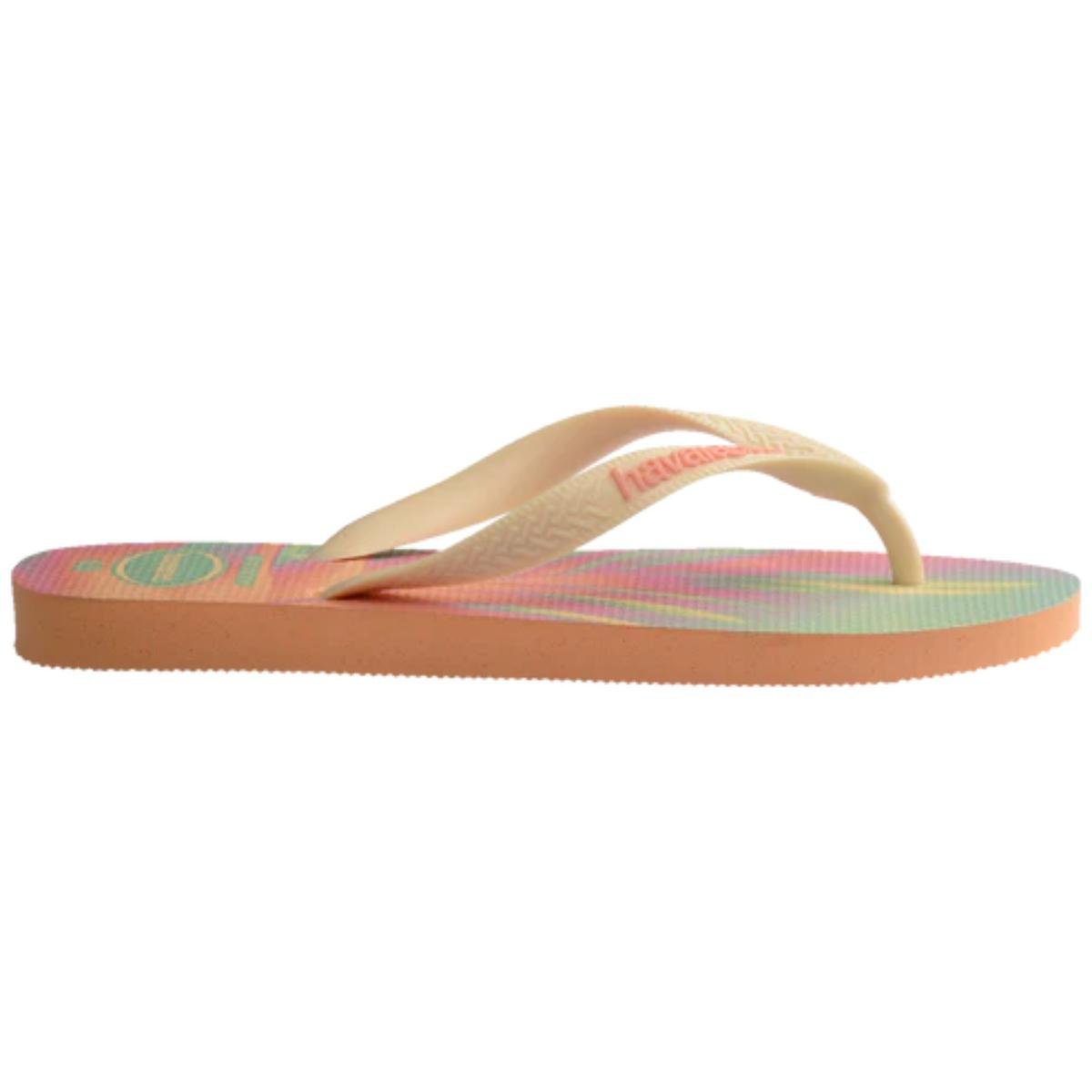 Chinelo Havaianas Top Fashion Feminino - Laranja e Rosa Bege/Rosa 5