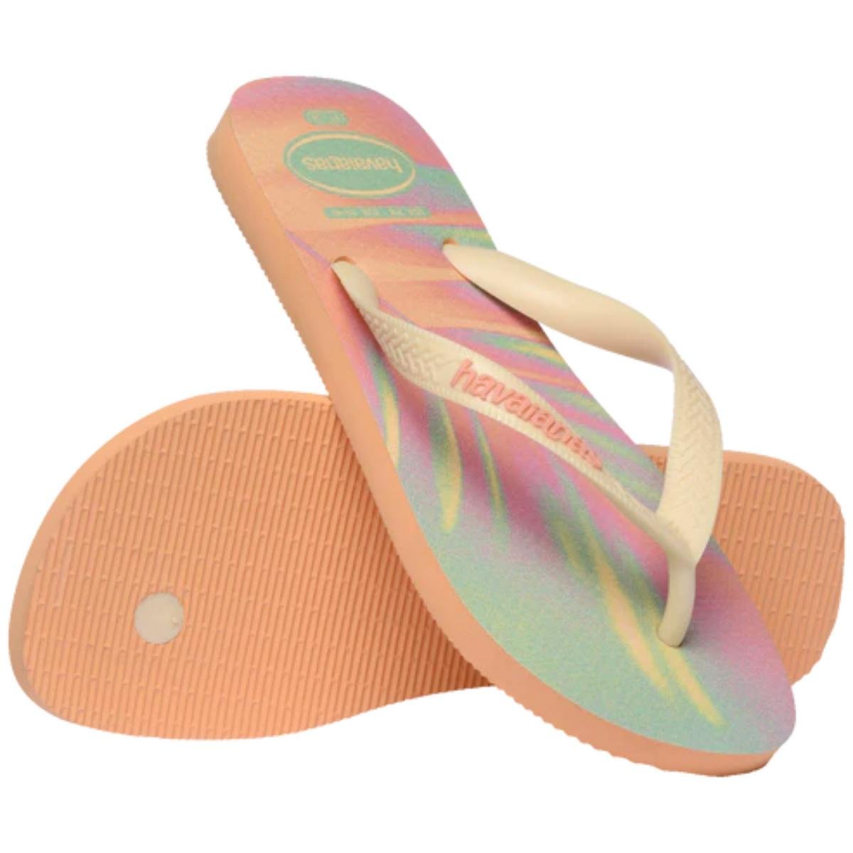 Chinelo Havaianas Top Fashion Feminino - Laranja e Rosa