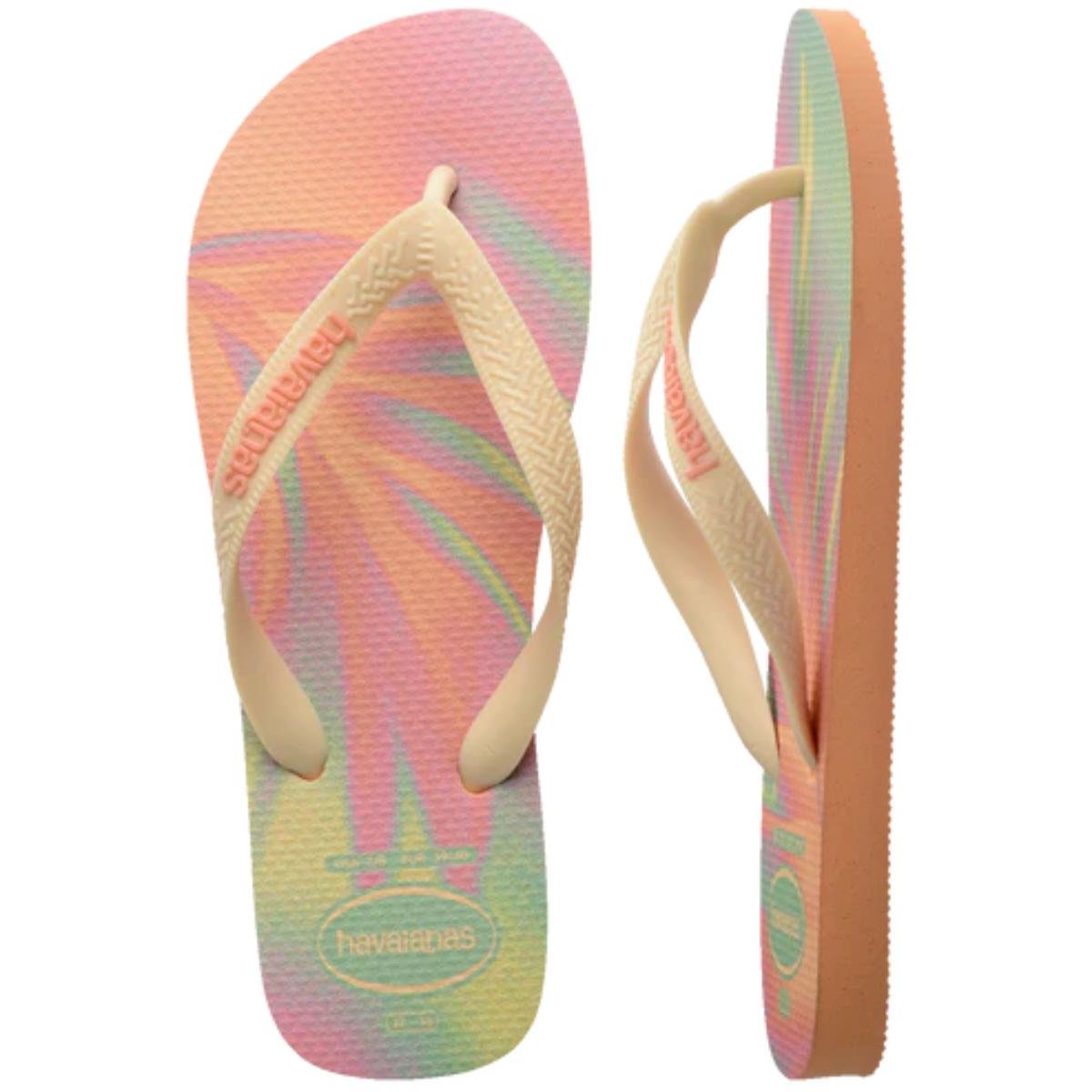 Chinelo Havaianas Top Fashion Feminino - Laranja e Rosa Bege/Rosa 2