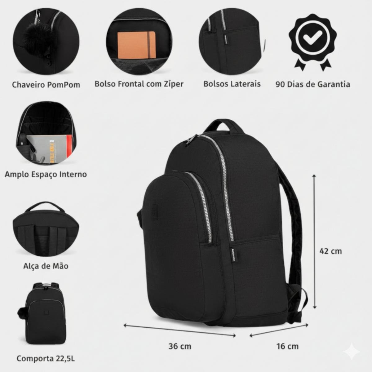 Mochila Escolar Bagaggio Pop Fun Feminina - Vermelho Vermelho 5
