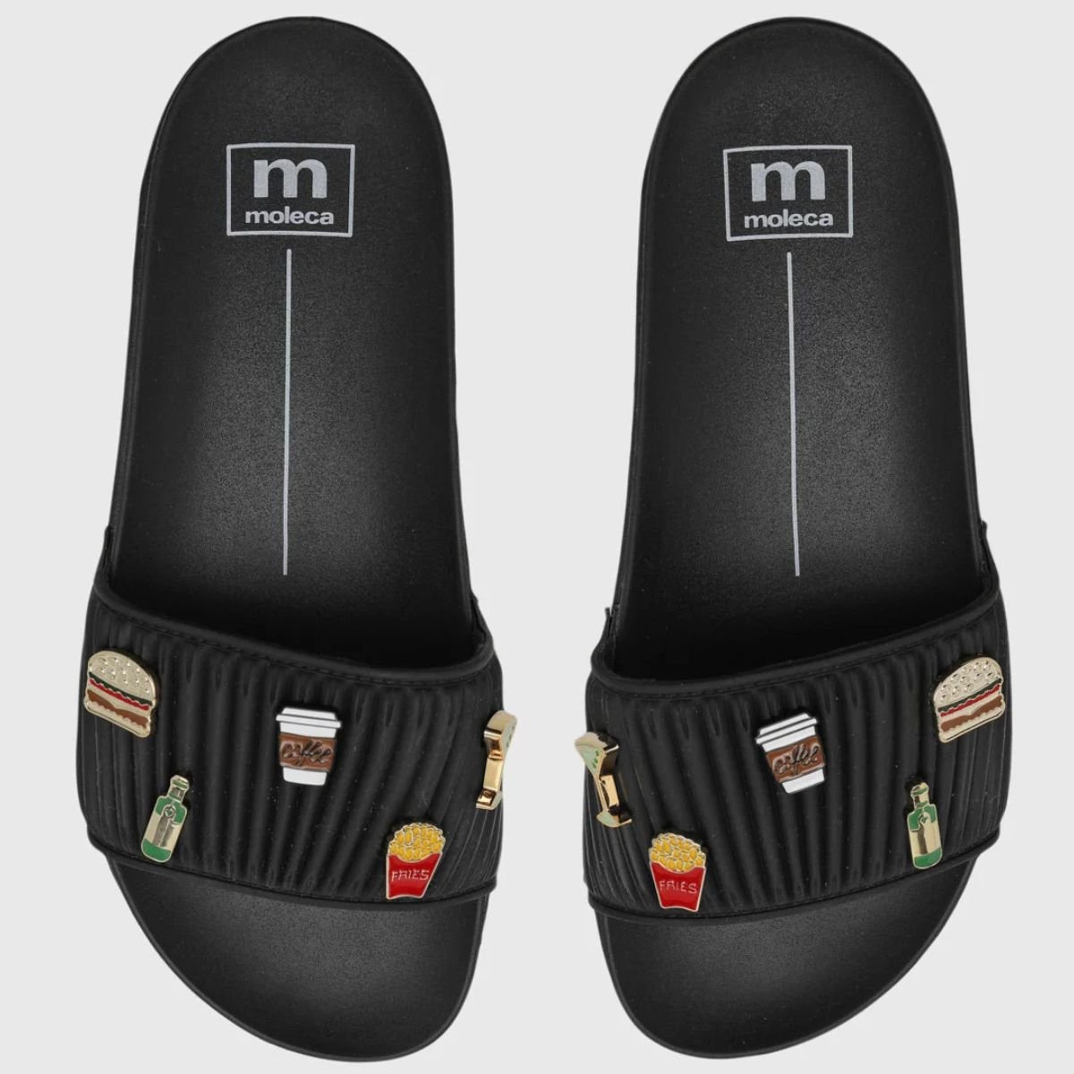 Chinelo Moleca Slide Pins Feminino - Preto Preto 3
