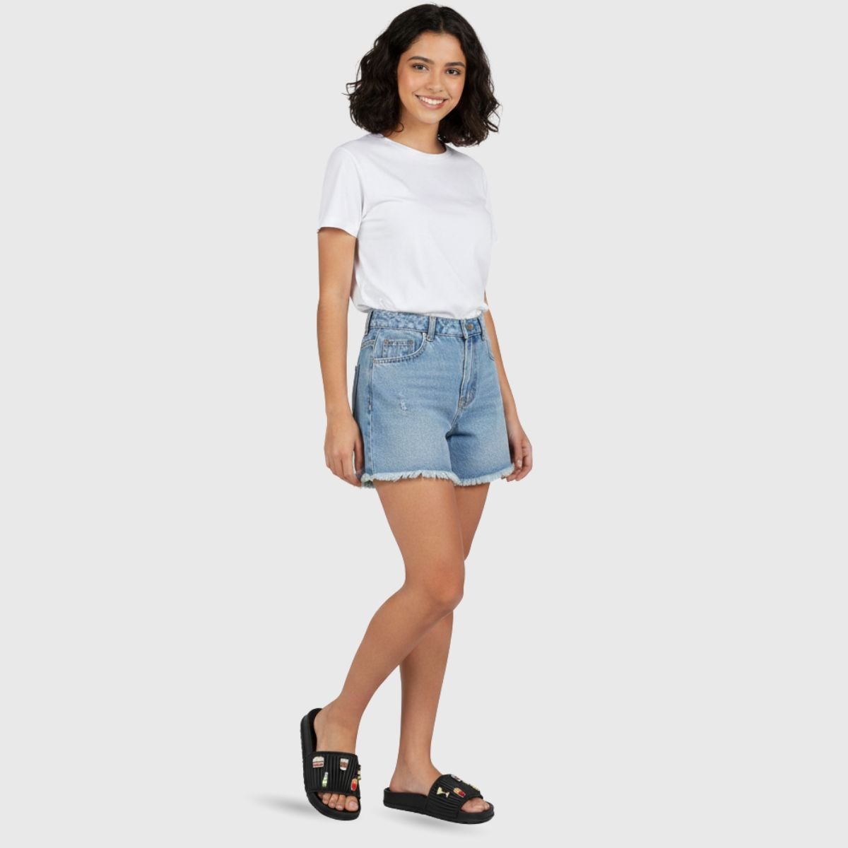 Chinelo Moleca Slide Pins Feminino - Preto Preto 6