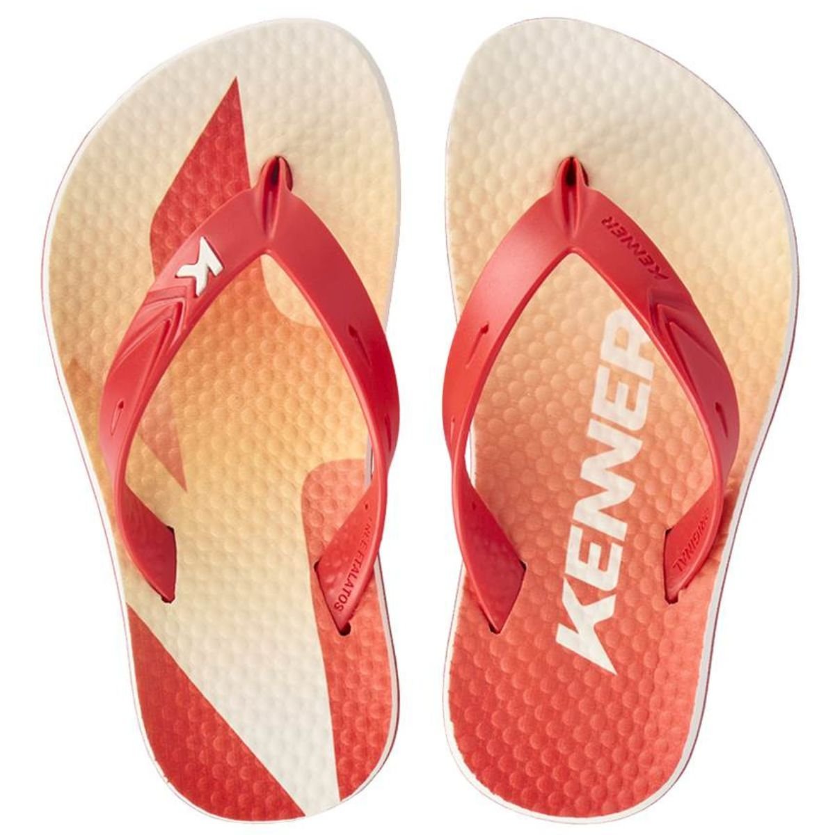 Chinelo Infantil Kenner Summer Clean Kids - Vermelho e Amarelo Vermelho 2