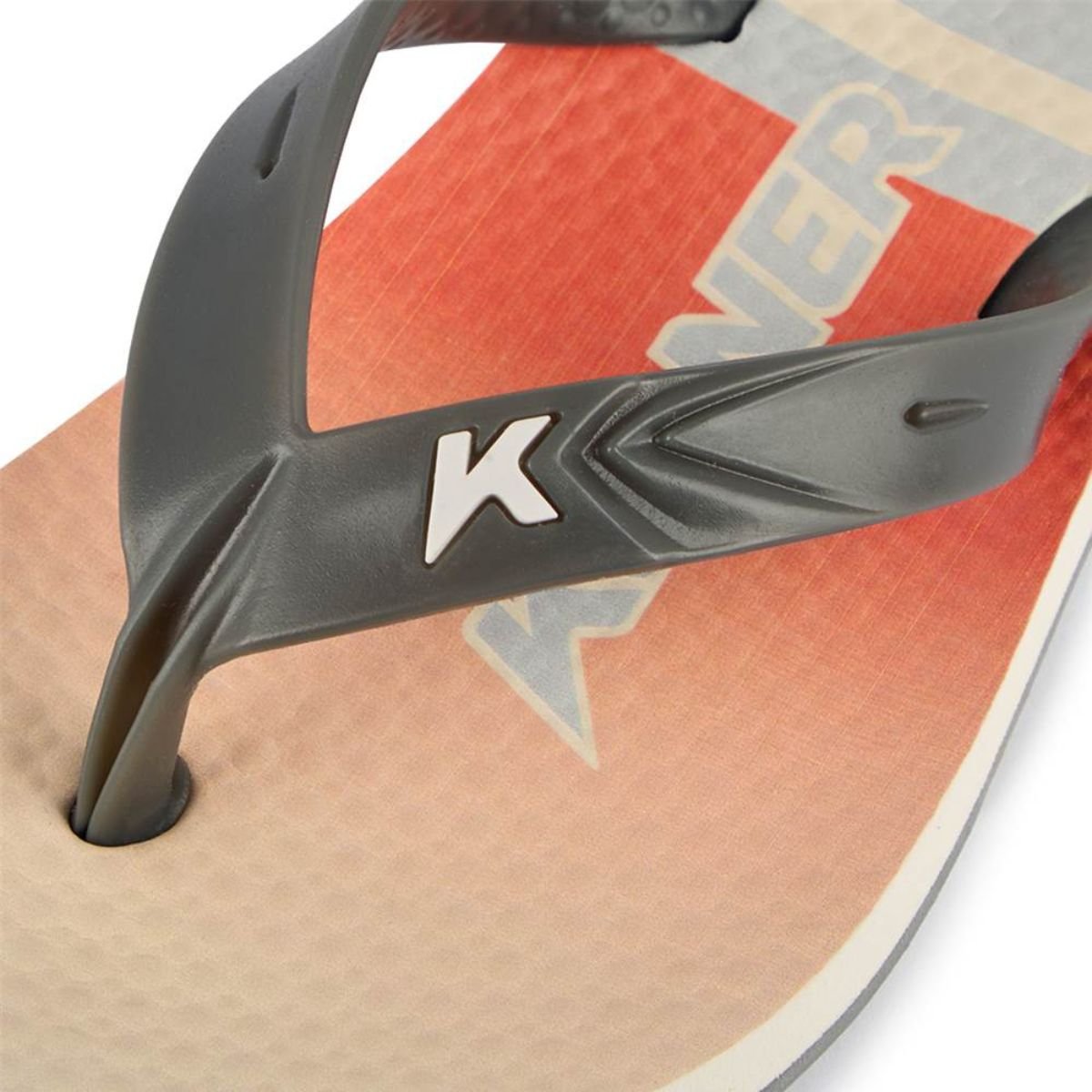 Chinelo Infantil Kenner Summer Listra Kids - Cinza e Laranja Cinza 4