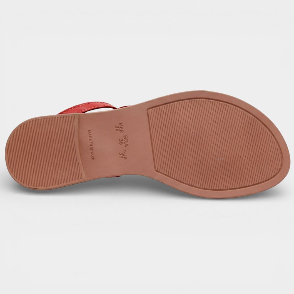 Rasteira Cia do Porto Amarração Detalhes Feminina - Vermelho Vermelho 5