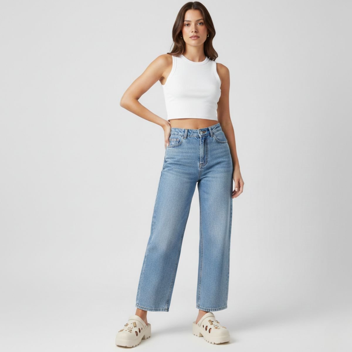 Babuche Moleca Salto Tratorado Pin Feminina - Off White Off White 6