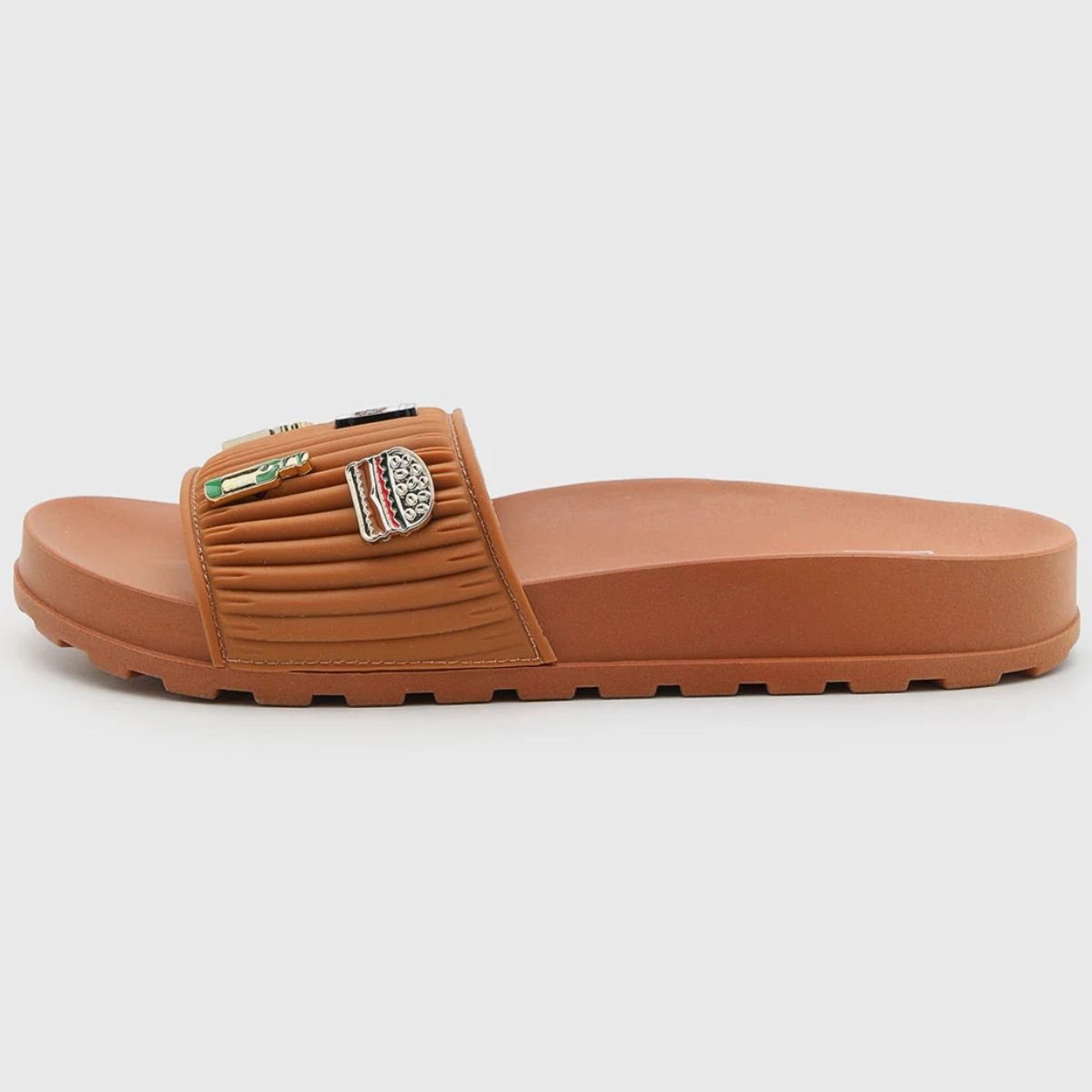 Chinelo Moleca Slide Pins Feminino - Caramelo Caramelo 2