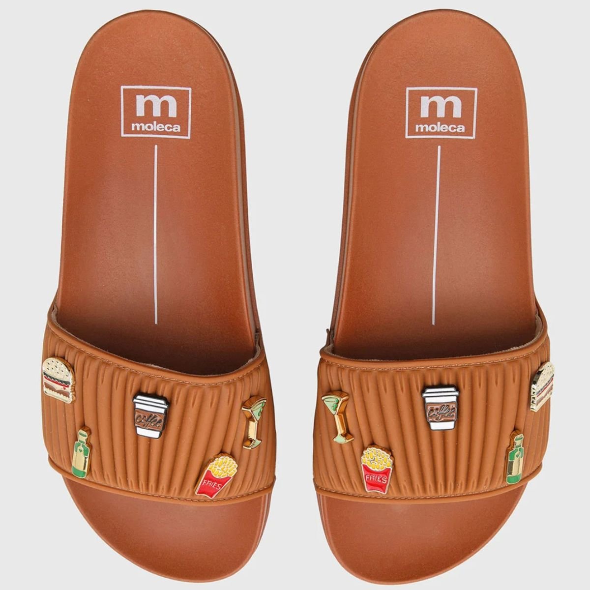 Chinelo Moleca Slide Pins Feminino - Caramelo Caramelo 3