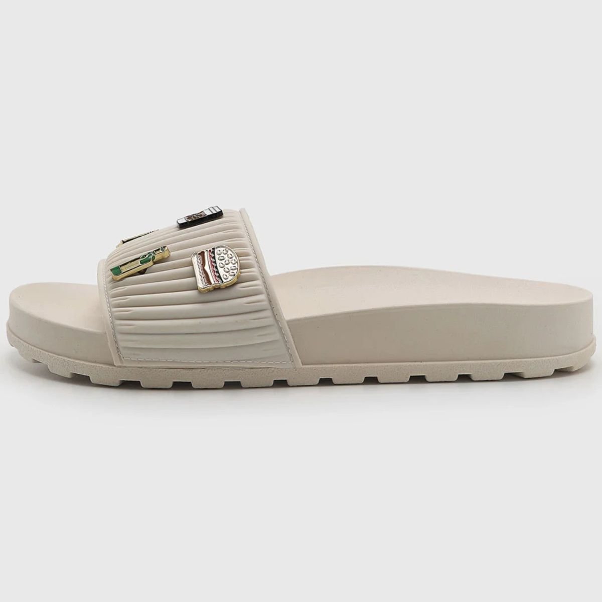 Chinelo Moleca Slide Pins Feminino - Off White Off White 2