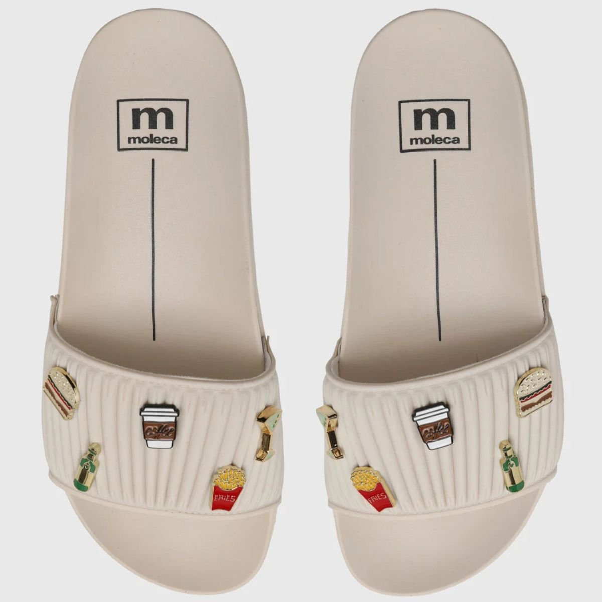 Chinelo Moleca Slide Pins Feminino - Off White Off White 3