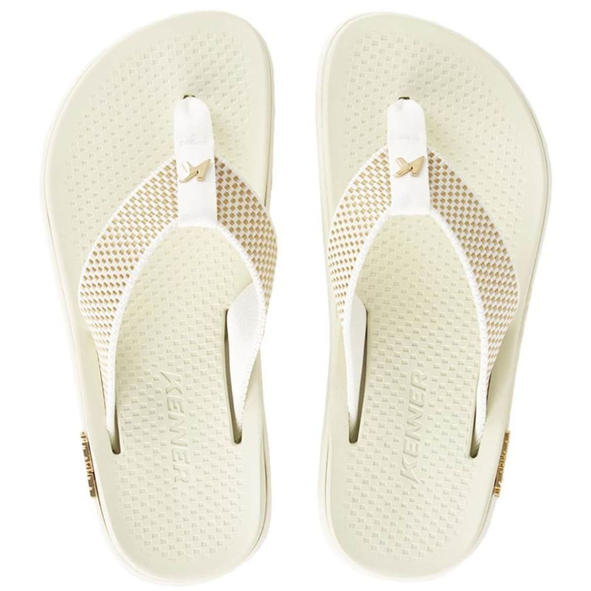 Chinelo Kenner Kivah K-Pro Dots Masculino - Branco Bege 3