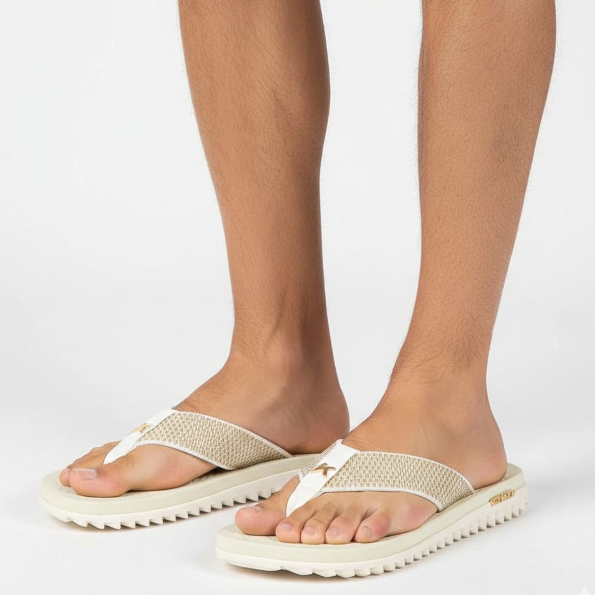 Chinelo Kenner Kivah K-Pro Dots Masculino - Branco Bege 6