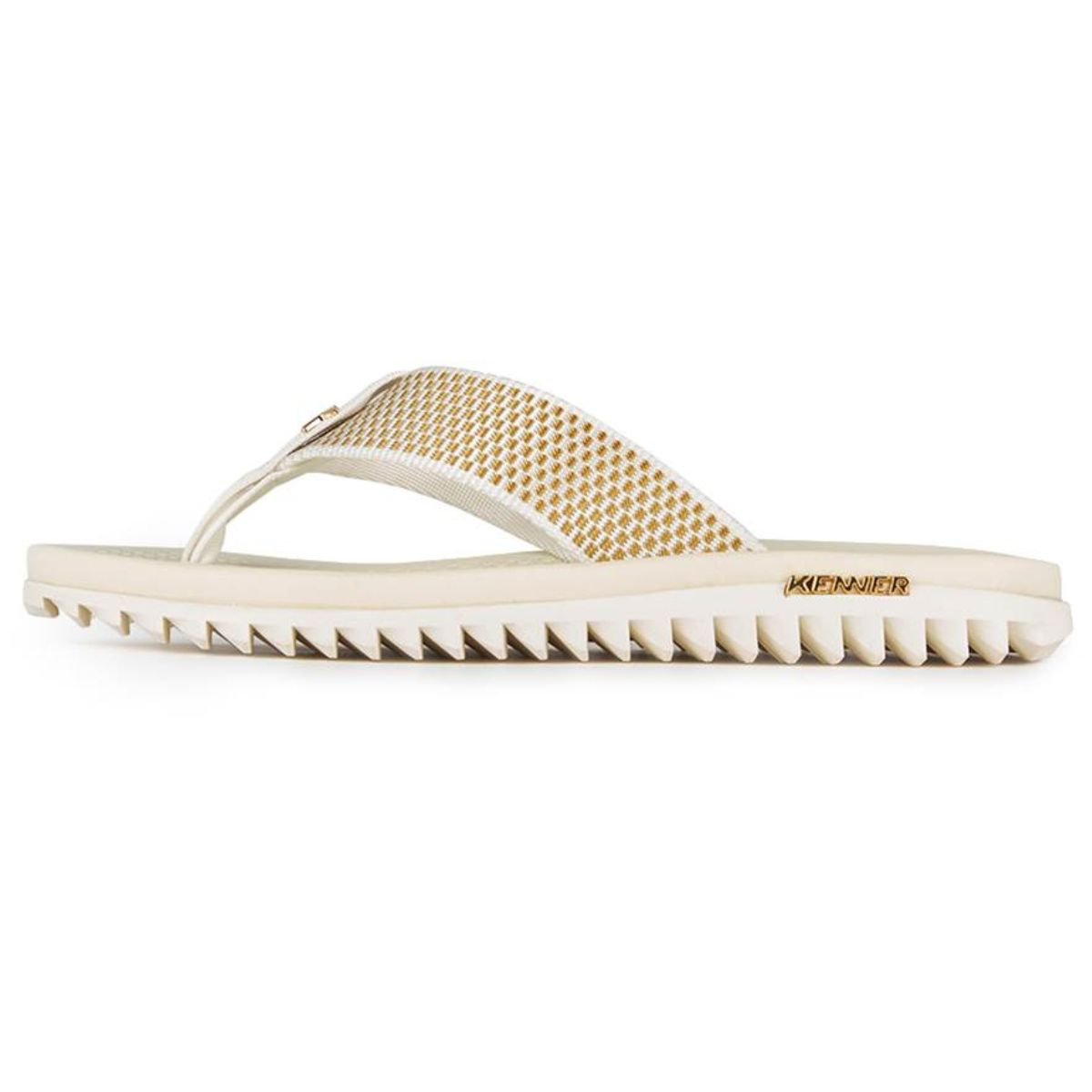Chinelo Kenner Kivah K-Pro Dots Masculino - Branco Bege 2