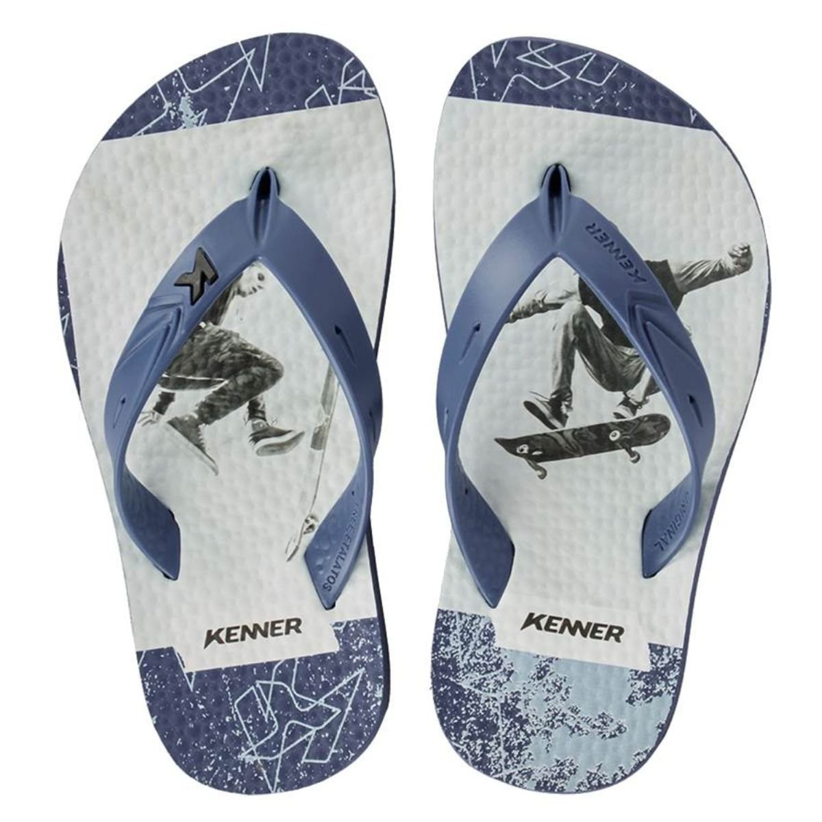Chinelo Infantil Kenner Summer SK8 Kids - Azul Escuro Azul 2