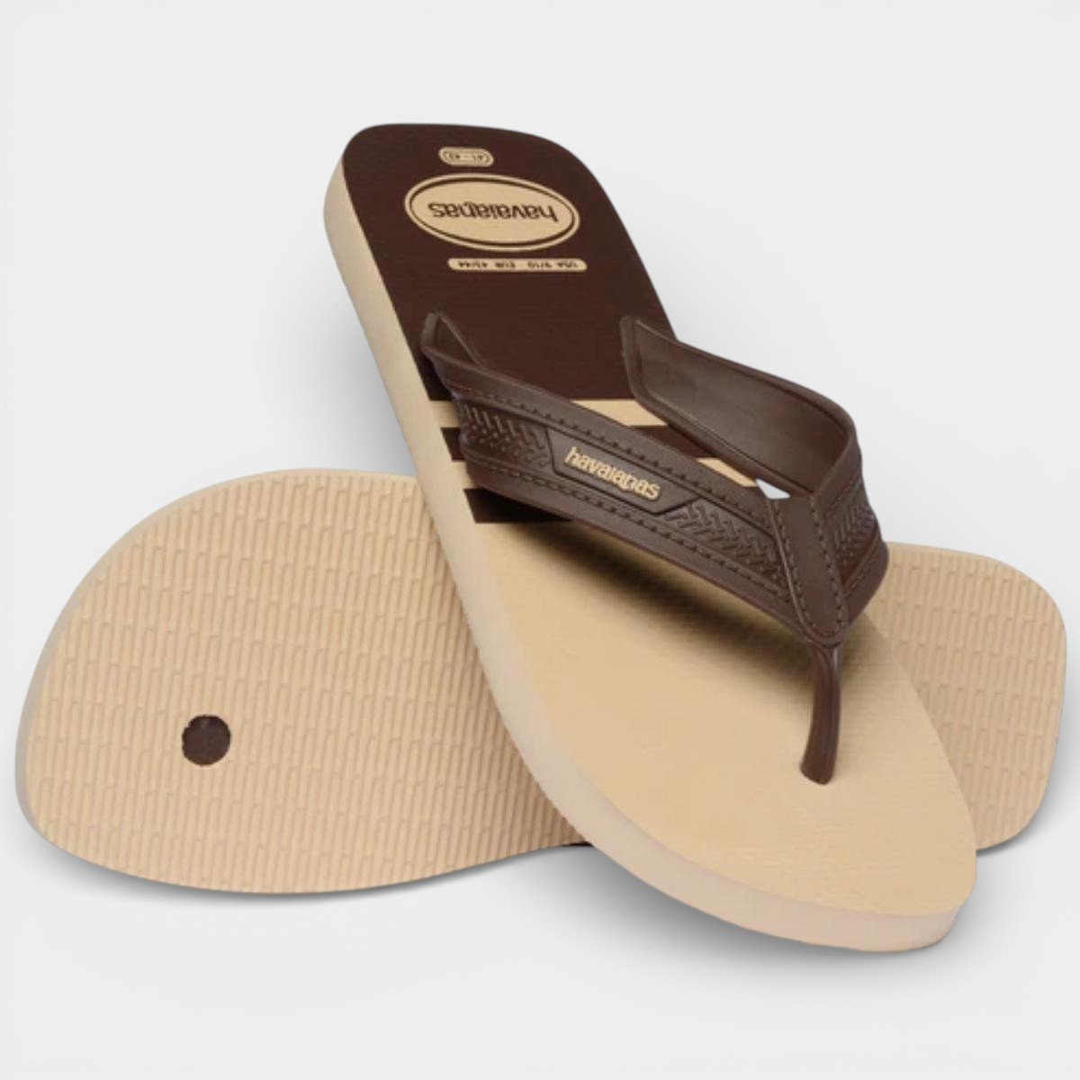 Chinelo Havaianas City Basic Fc Masculino - Bege e Marrom Bege 4