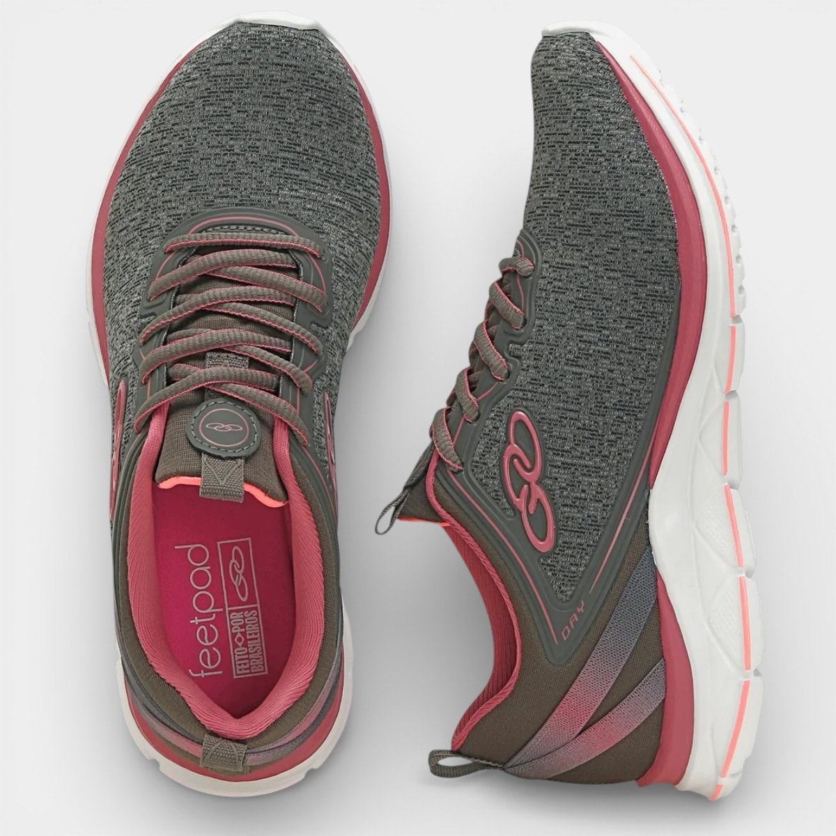Tênis Olympikus Day Feminino - Cinza e Rosa Cinza 3