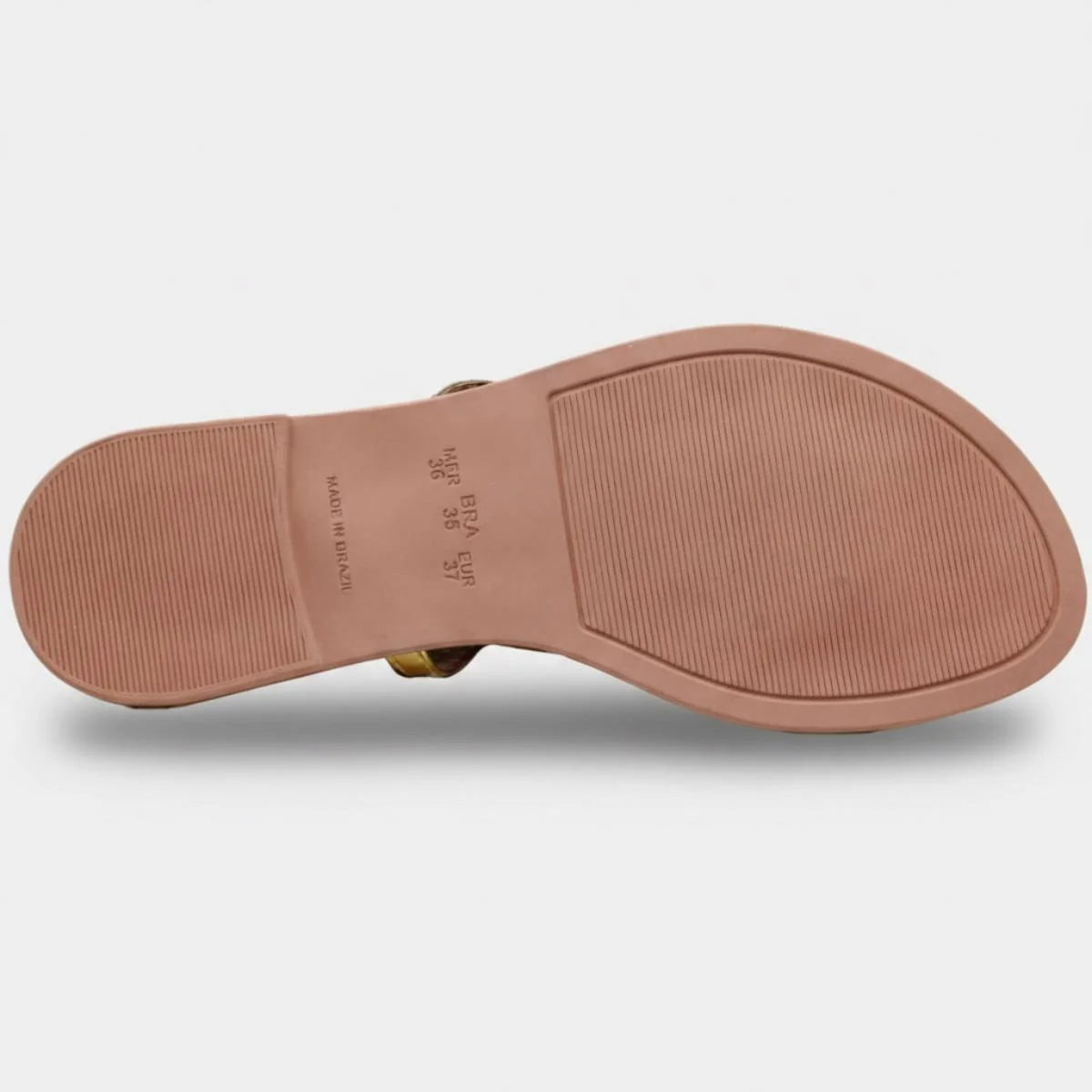 Rasteira Cia do Porto Amarração Metalizada Detalhes Feminina - Dourado Dourado 5