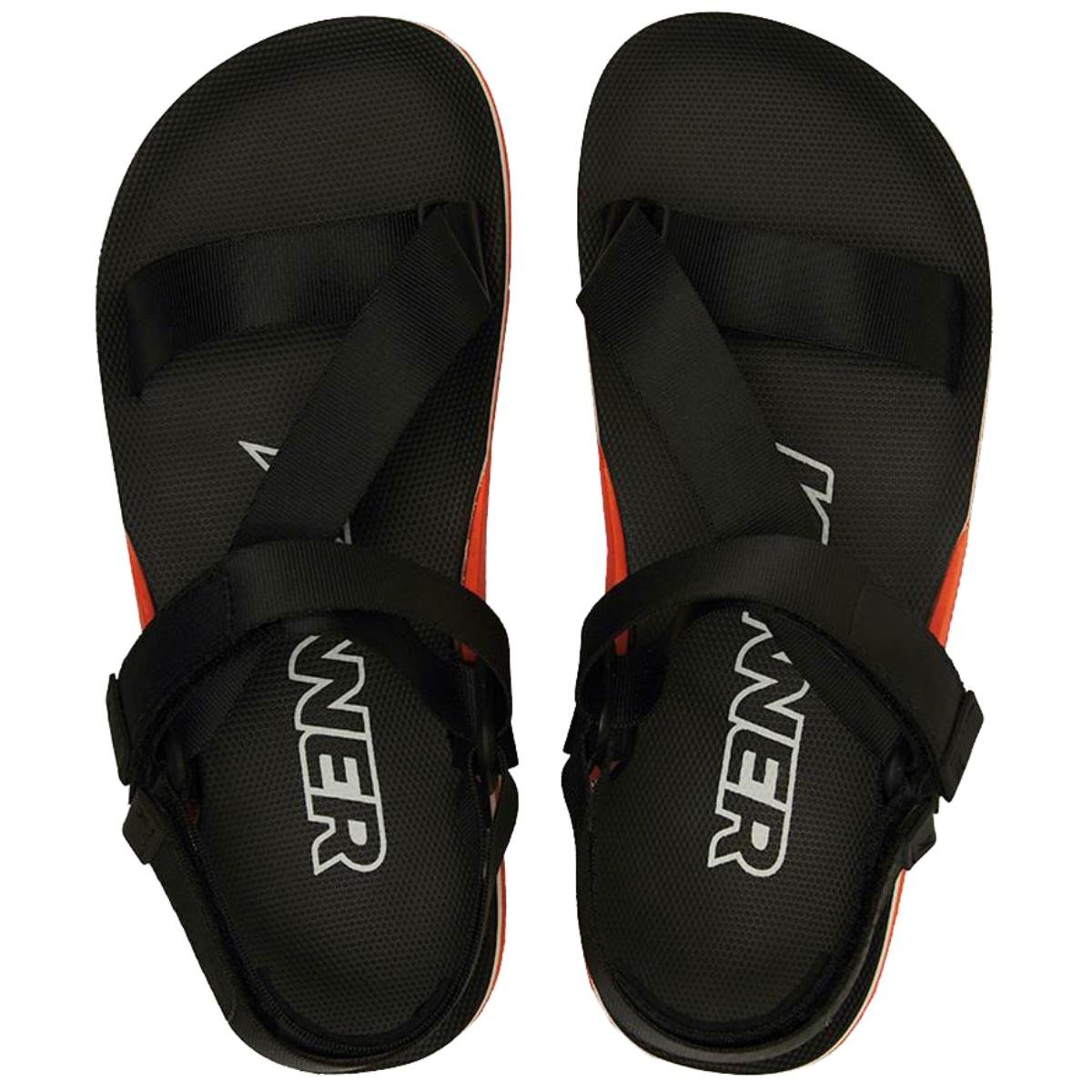 Sandália Kenner Pro Trekking NK6 Masculina - Preto e Laranja Preto 2