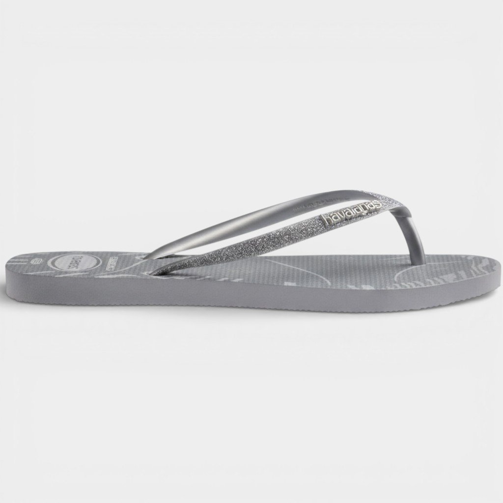 Chinelo Havaianas Slim Glitter Edge Feminino - Prata Prata 3