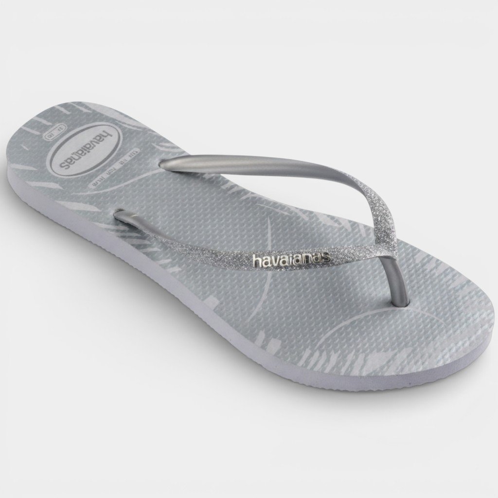 Chinelo Havaianas Slim Glitter Edge Feminino - Prata Prata 4