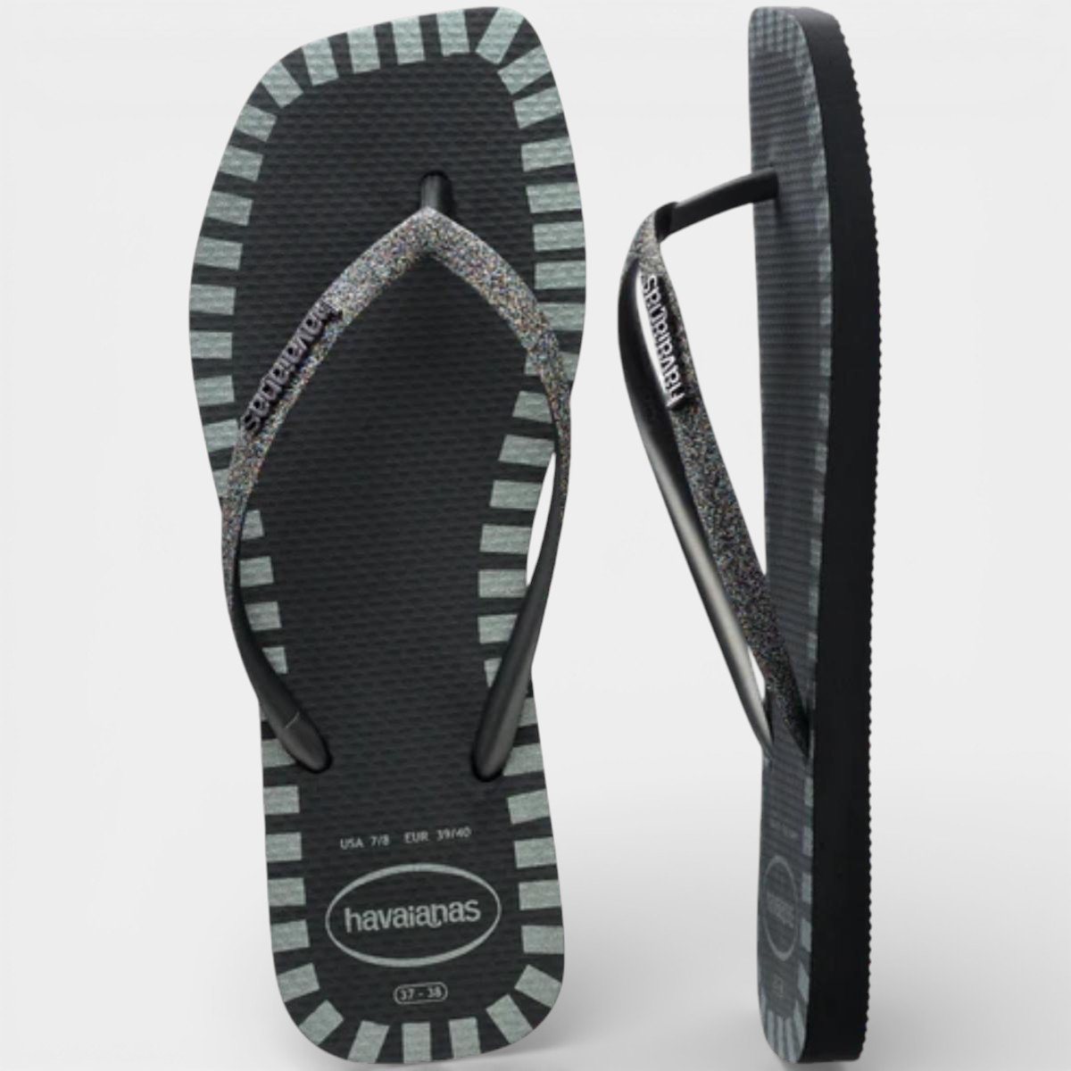Chinelo Havaianas Slim Glitter Contour Feminino - Preto Preto 5