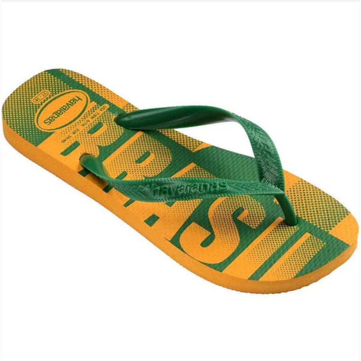 Chinelo Havaianas Vai Brasil Unissex - Amarelo Verde 2