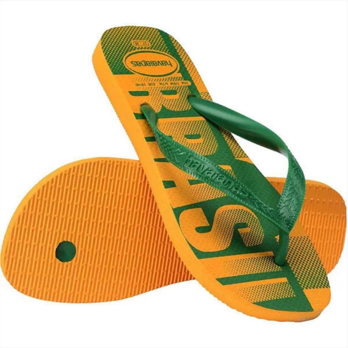 Chinelo Havaianas Vai Brasil Unissex - Amarelo Verde 4