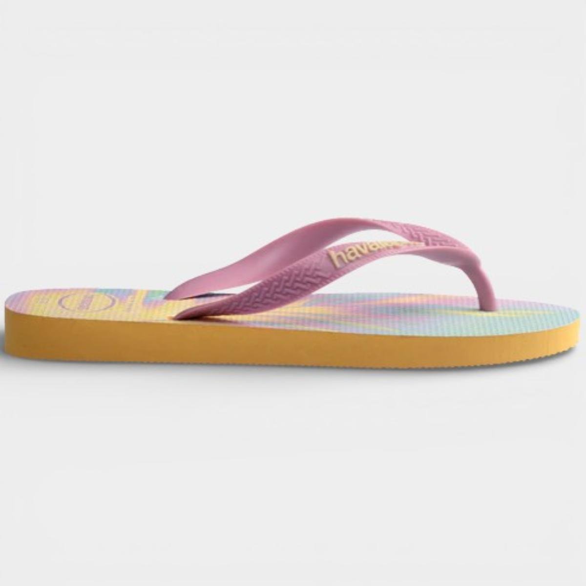 Chinelo Havaianas Top Fashion Feminino - Amarelo e Rosa Rosa 3