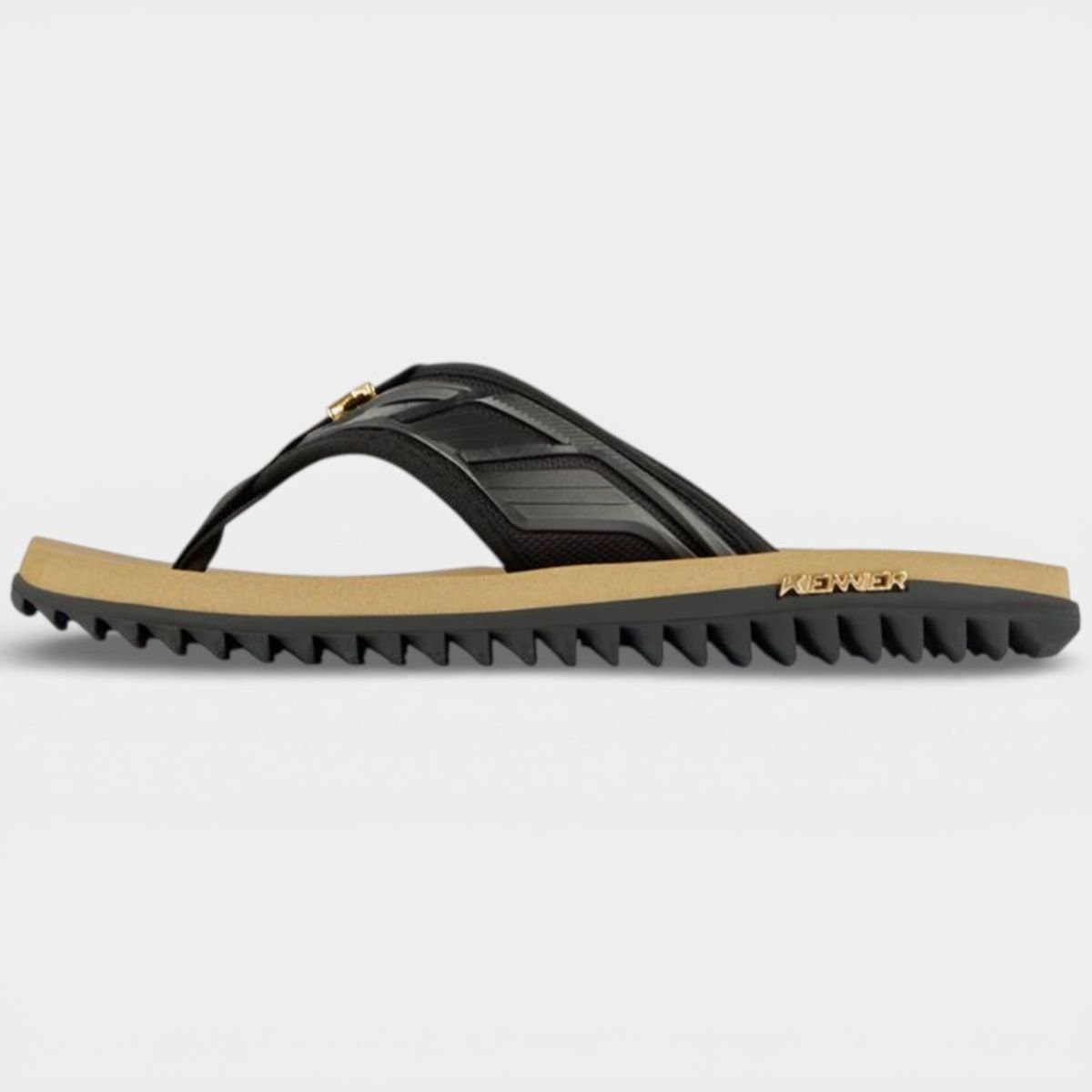 Sandália Kenner Kivah Full Force Masculina - Bege e Preto Preto 2