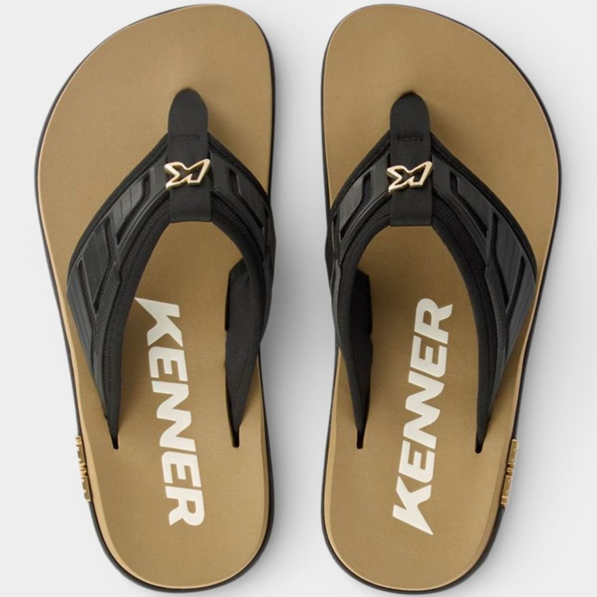 Sandália Kenner Kivah Full Force Masculina - Bege e Preto Preto 3