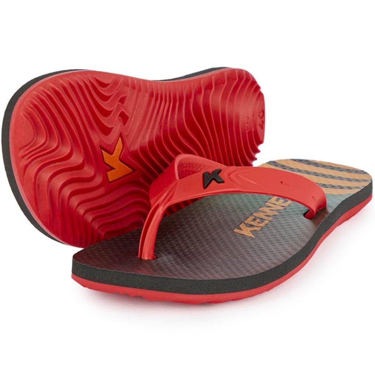 Chinelo Kenner Summer Listras Masculino - Preto e Vermelho