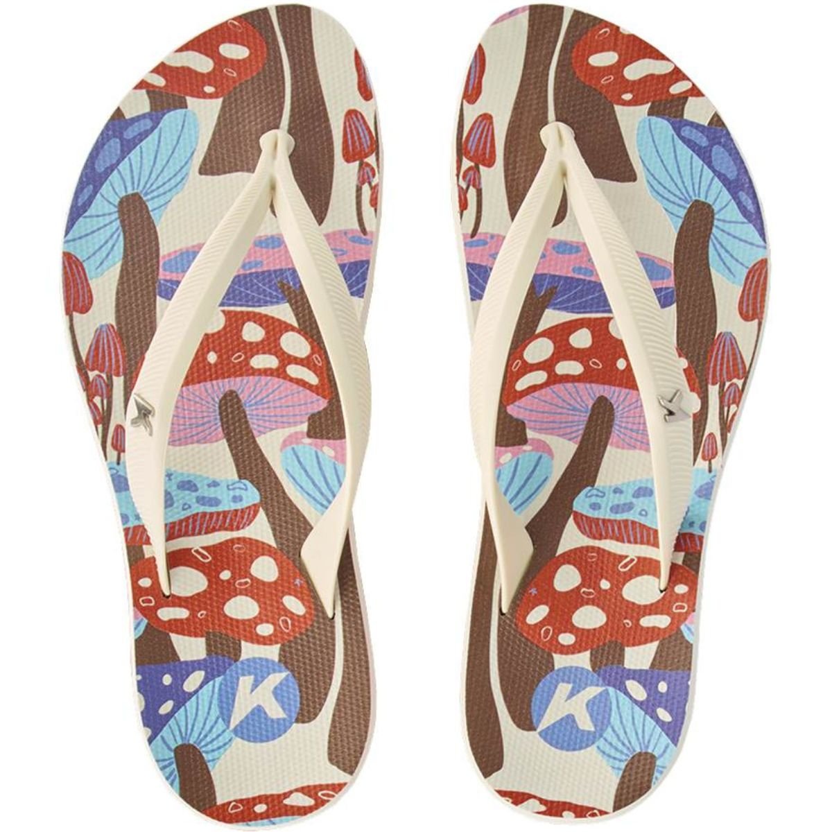 Chinelo Kenner Ibiza Funghi Feminino - Branco e Vermelho Branco 3