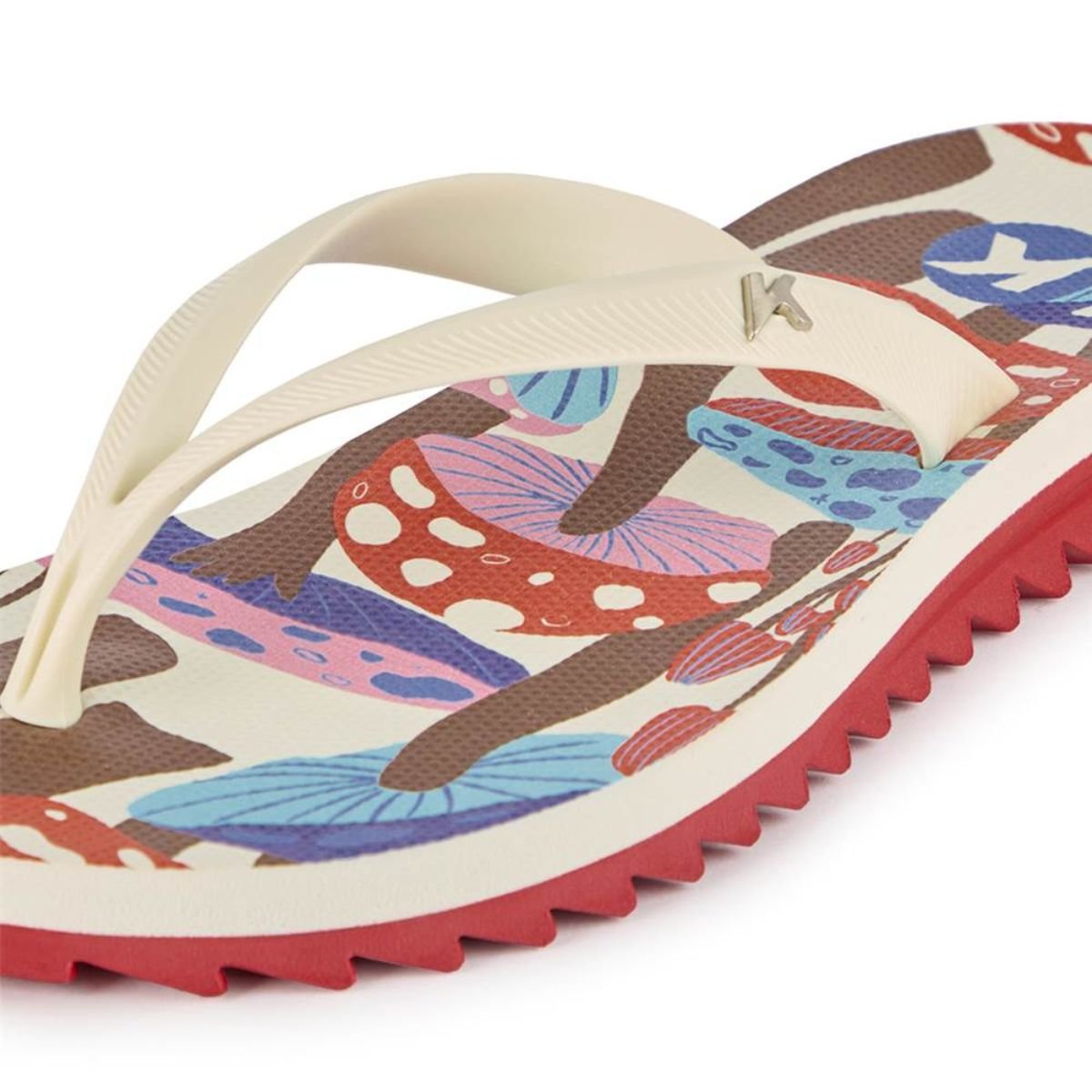Chinelo Kenner Ibiza Funghi Feminino - Branco e Vermelho Branco 4