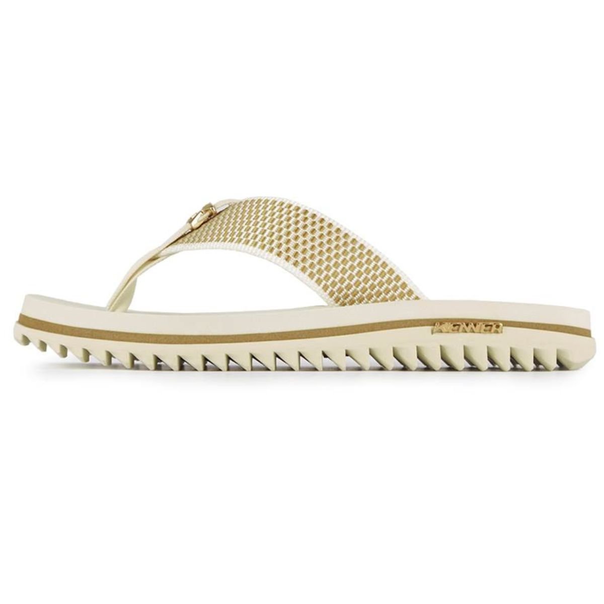 Sandália Kenner Kivah Dots L7 Masculino - Branco e Dourado Bege 3