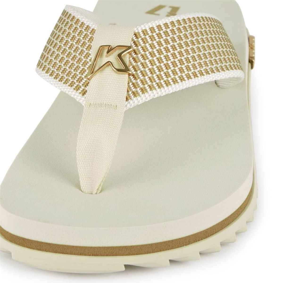 Sandália Kenner Kivah Dots L7 Masculino - Branco e Dourado Bege 4